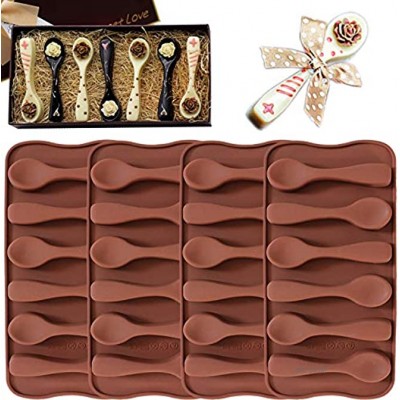 IHUIXINHE 4 Stück Löffel Schokoladenformen aus Silikon niedliche einzigartige Löffelform Backwerkzeuge zum Backen von Keksen Kuchen Dekorieren Schokolade Cupcake Eis Gelee