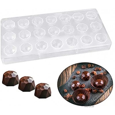 SNAGAROG 3D Schokoladenform PC Transparent Süßigkeitenform Wiederverwendbare Schokolade Tablett mit 21 Löchern mit Halbgewinde Kunststoffform DIY handgemachte Gebäck Backwerkzeuge Küchenbedarf