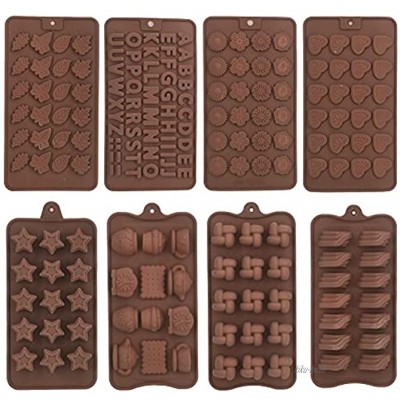 Tesosy Silikon-Formen für Schokolade 8 Formen aus Silikon für Süßigkeiten und Schokolade Fondant-Formen zum Backen von Kuchen Keksen Schokolade
