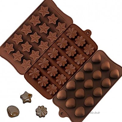 VICSPORT Schokoladenform aus Silikon Schmelzformen 3 Stück