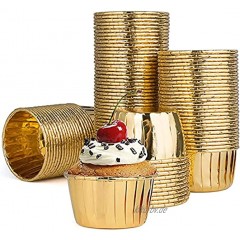50 Stücke Muffinförmchen Papier,Cupcake Backbecher,fettdicht,Muffinförmchen Papier Hochzeit  für Hochzeiten Geburtstage Babypartys Gold