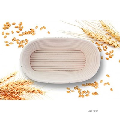 Handgefertigtes Gärkörbchen für Brot bis zu 750g oval-länglich aus 100% natürlichem Peddigrohr Rattan Brot-Gärkorb Brotform