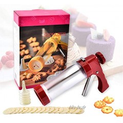 LaceDaisy Cookie-Keks Presse & Kuchen-Zuckerglasur-Set Kekse-Presse-Maschine-Küche-Werkzeug Kuchen-Zuckerglasur-Set Gebäckpresse mit 6 Spritzdüsen & 16 Ausstechformen