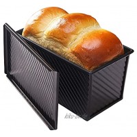 CANDeal Für 450g Teig Toast Brot Backform Gebäck Kuchen Brotbackform Mold Backform mit DeckelSchwarz-Rechteck-Welle