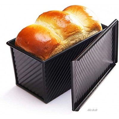 CHEFMADE Laibpfanne mit Deckel Antihaft-Backgeschirr Toastform aus Kohlenstoffstahl mit Deckel zum Backen von Brot SCHWARZ