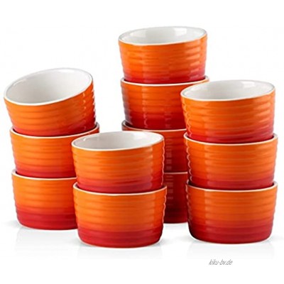 SHUISHUI. 6 12-teilig 300ML Porzellan Souffle Cup Kuchen Backplatten Set Keramik Souffle Cup Set Brulee Muffin Ramekin Souffle Gerichte Size : 12-Piece
