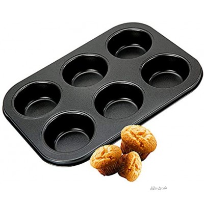 Güker Muffinform 6er,Muffinblech für 6 Muffins,Muffin Backblech aus Stahl mit Gute Antihaftbeschichtung,Minimuffinform Optimale Hitzeverteilung-26.5cmx18.5cm