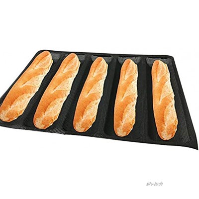 Baguette Backblech Antihaft-Silikon-wiederverwendbare Baguettes Backblech Französischer Stick Laib Backformen Pfanne für 5 Baguettes