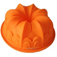 GMMH Original Silikonbackform Kugelhupf Kuchen Backform Kuchenform Brotbackform Obstbodenform Orange