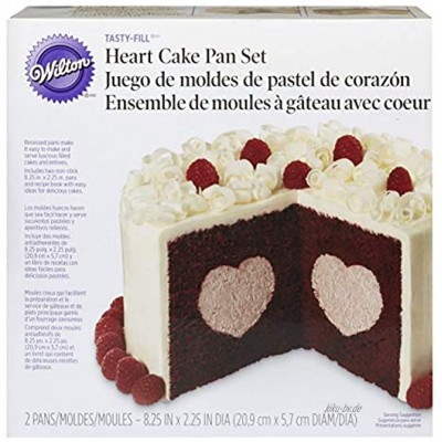Wilton Heart Tasty-Fill Cake Pan Set Backform Stahl Silber 2-Einheiten