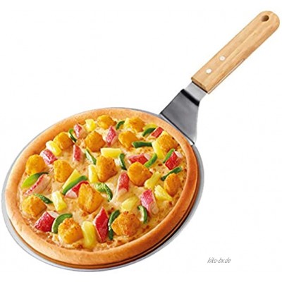 Pizzaschieber aus Edelstahl 25,4 cm robuster Pizzaheber übergroßer Edelstahl-Kuchenheber mit Holzgriff Pizzaschaufel zum Backen von hausgemachter Pizza Pizza-Kuchenblech Ofen-Spatel.