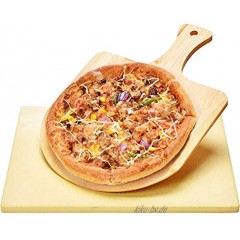 Harcas Pizzastein 38cm x 30cm x 1,5 Zentimeter und Bambus-Pizzaschaufel. Ideal zum Backen und Servieren Grillen für Kuchen Gebäck und Calzone