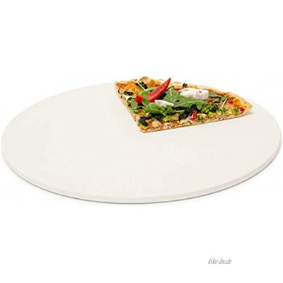 Relaxdays Pizzastein rund Steinplatte für Pizza & Flammkuchen Backstein für Ofen & Grill Cordierit 33 cm Ø beige