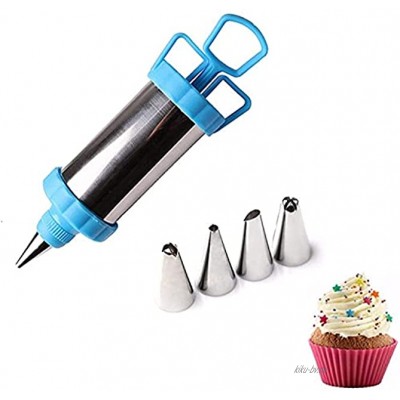 Kuchen-Spritze Dekorationswerkzeug 9 Spritztüllen Dessert-Tüllen Einhand-Creme-Spritze zum Herstellen von Cremes Cupcakes Zuckerguss Gebäck Sahne-Stift