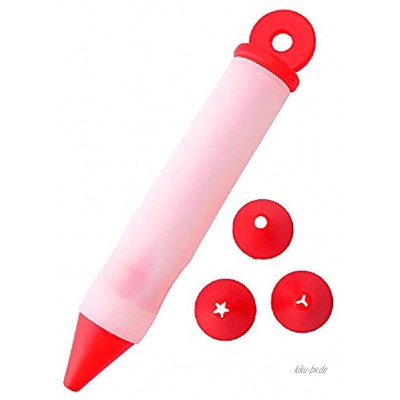Silikon Dekorieren Stift Sahne Dekorierende Stift Kuchen Dekorieren von Waffe Squeezing Creme Pistole zum Backen usw,Red