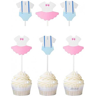Dusenly 20 x Geschlecht enthüllen Cupcake Topper Boy oder Girl Baby Shower Party Fragezeichen Cake Topper Dekoration Lieferungen